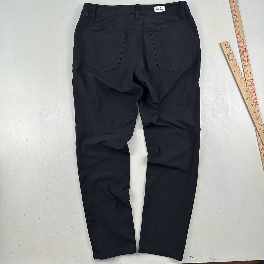 Lululemon ABC Slim‎ Warpstreme Pants Men 30x28 Black Stretch Performance LM5AD8S - Picture 3 of 9